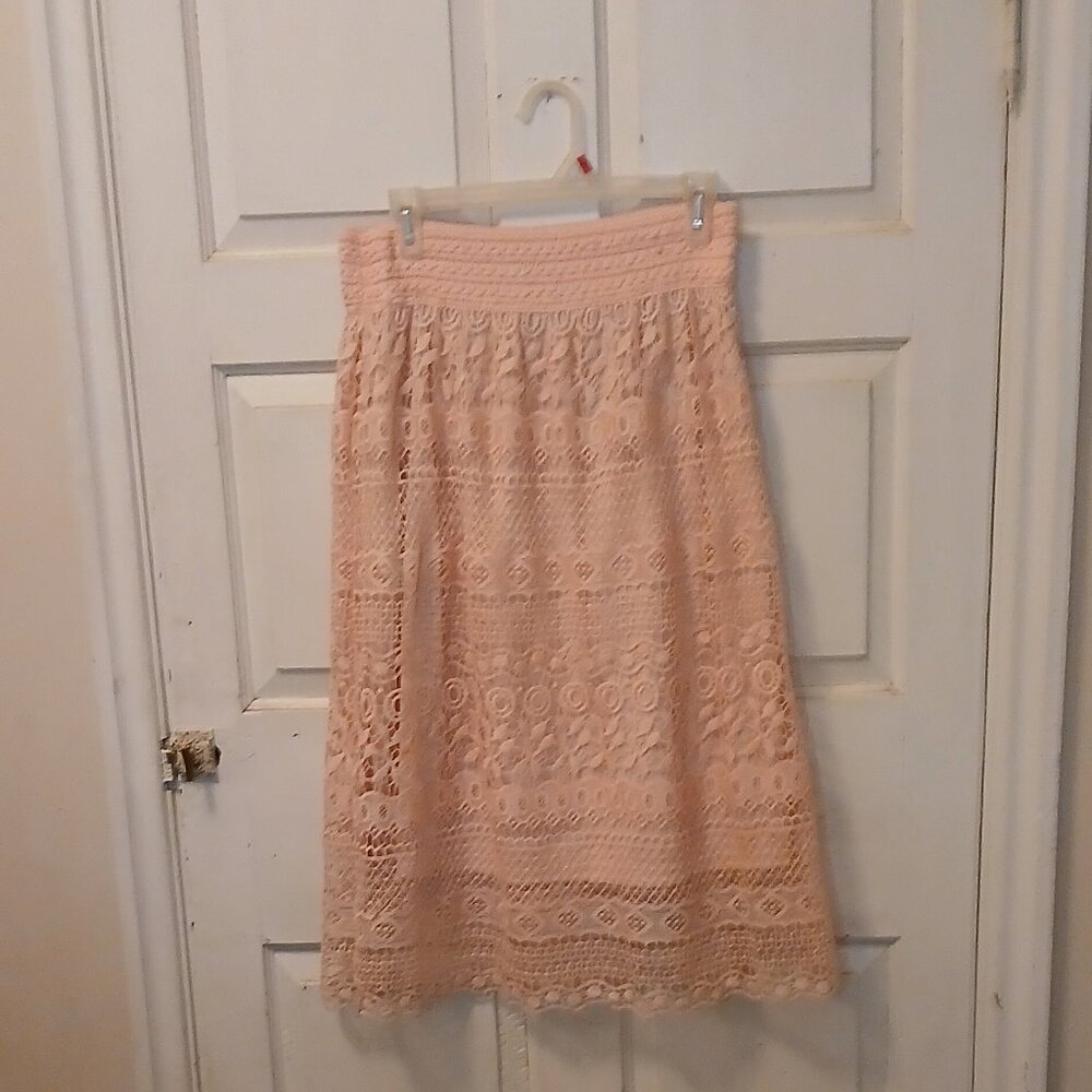 Pink lace skirt